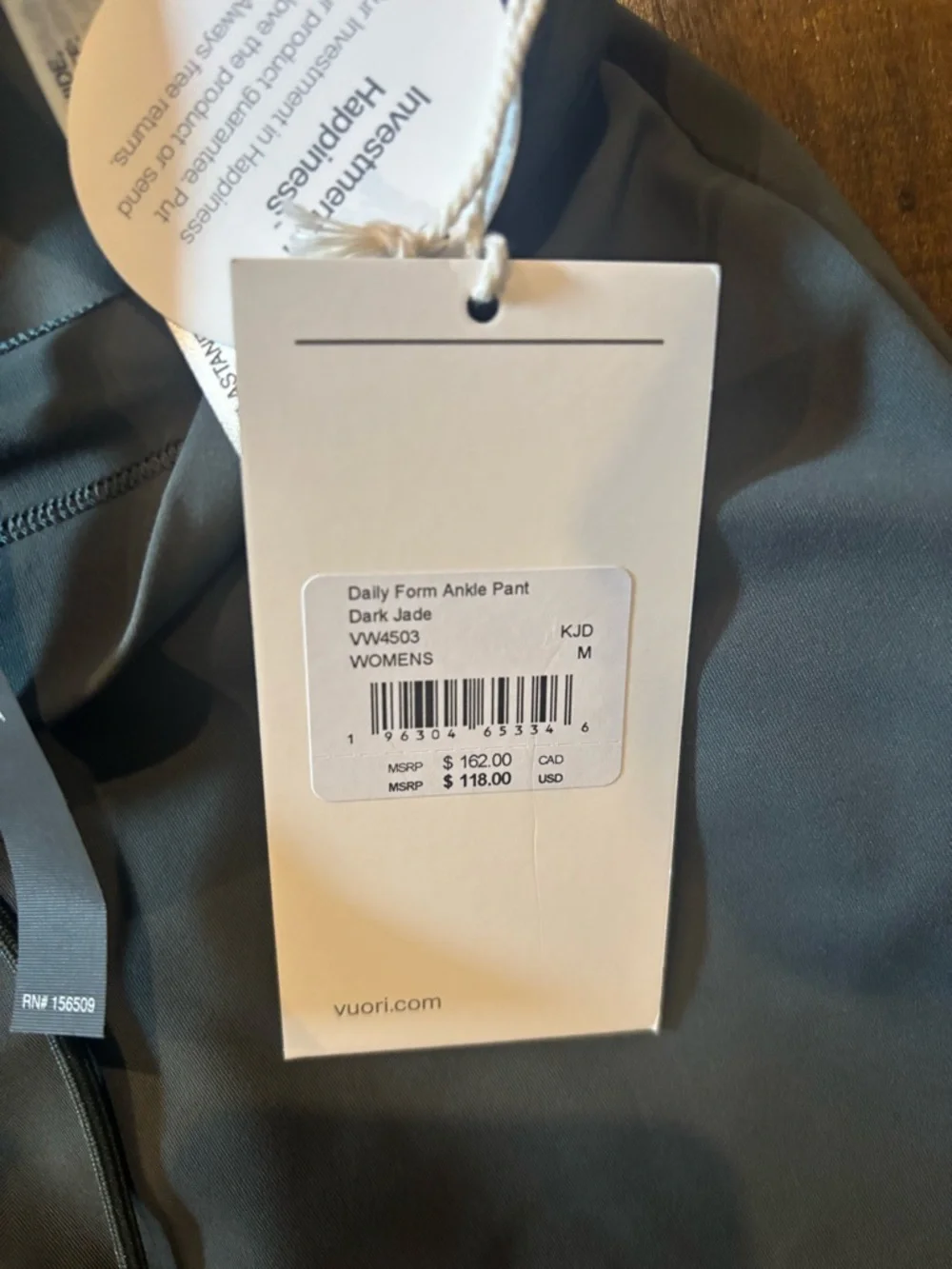 Charcoal Gray Drawstring Wide-Leg Ankle Daily Form Vuori Dark Jade - Picture 3 of 4